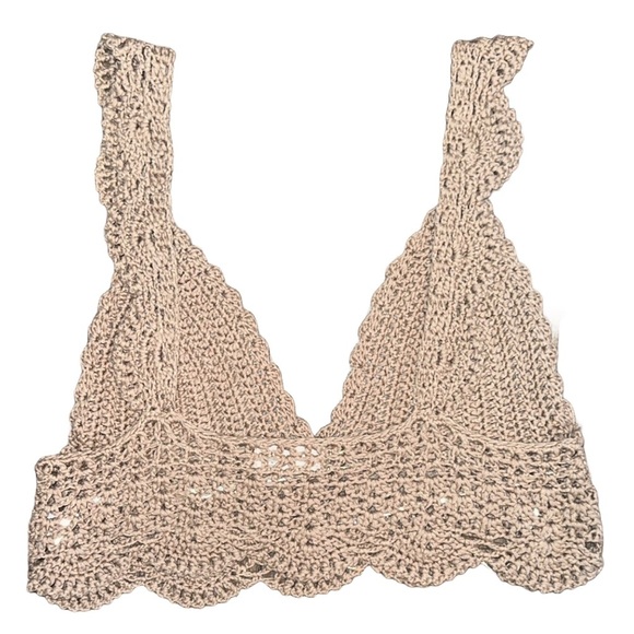 Altar'd State Beige Crochet Crop Top - Picture 2 of 3